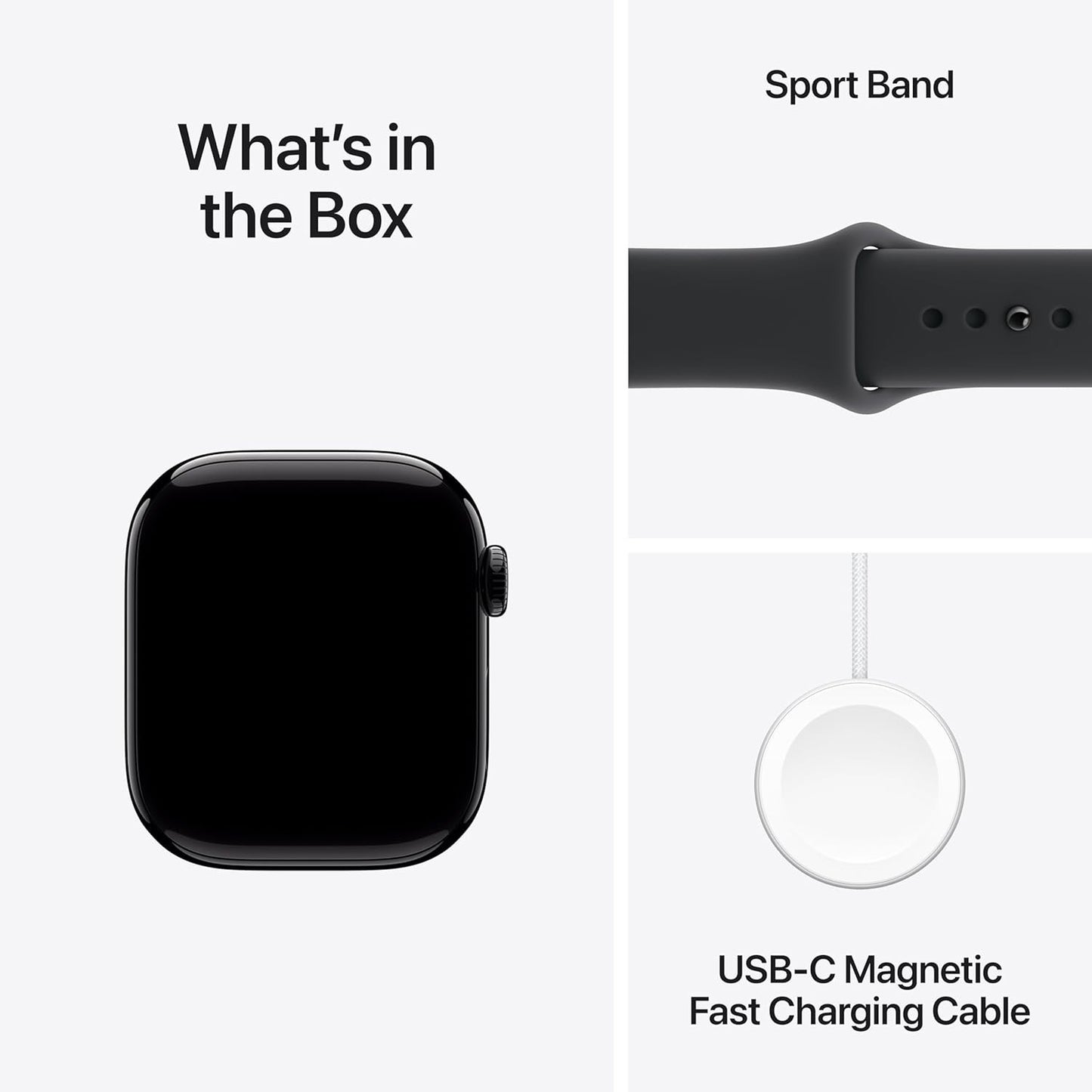 Apple Watch Series 11 46mm GPS Jet Black w/ M/L Black Sport Band MEUX4LW/A