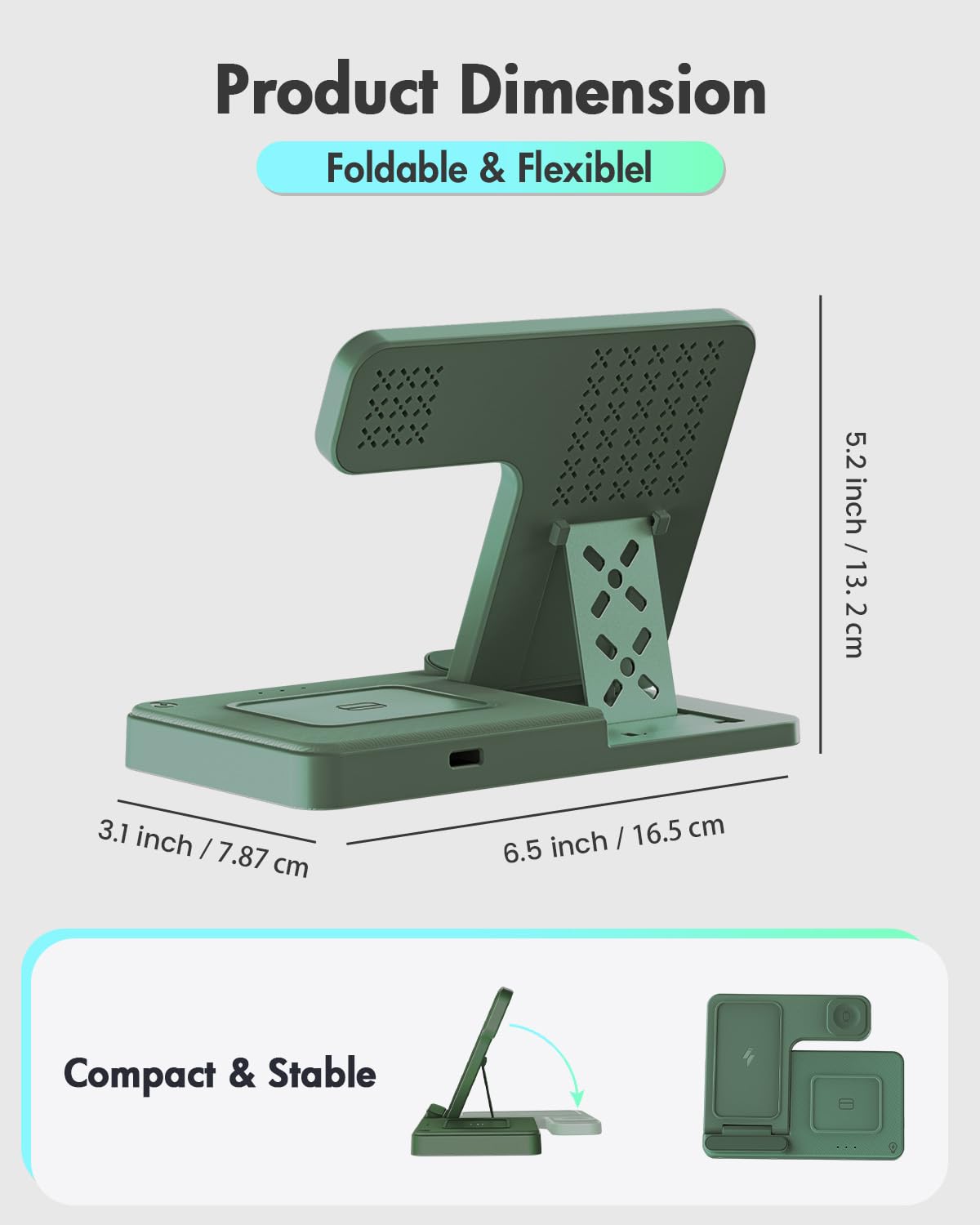 Wireless Charger iPhone Charging Station: 3 in 1 Charger Stand Multiple Devices for Apple - iPhone 17 16e 16 15 14 Pro Max 13 12 11 - Watch 11 10 9 8 7 6 5 4 3 2 SE and Ultra Series - Airpods 4 3 Pro