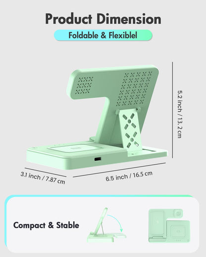 Wireless Charger iPhone Charging Station: 3 in 1 Charger Stand Multiple Devices for Apple - iPhone 17 16e 16 15 14 Pro Max 13 12 11 - Watch 11 10 9 8 7 6 5 4 3 2 SE and Ultra Series - Airpods 4 3 Pro