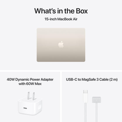 Apple 2026 MacBook Air 15-inch Laptop with M5 chip: Built for AI, 15.3-inch Liquid Retina Display, 24GB Unified Memory, 1TB SSD, 12MP Center Stage Camera, Touch ID, Wi-Fi 7; Starlight