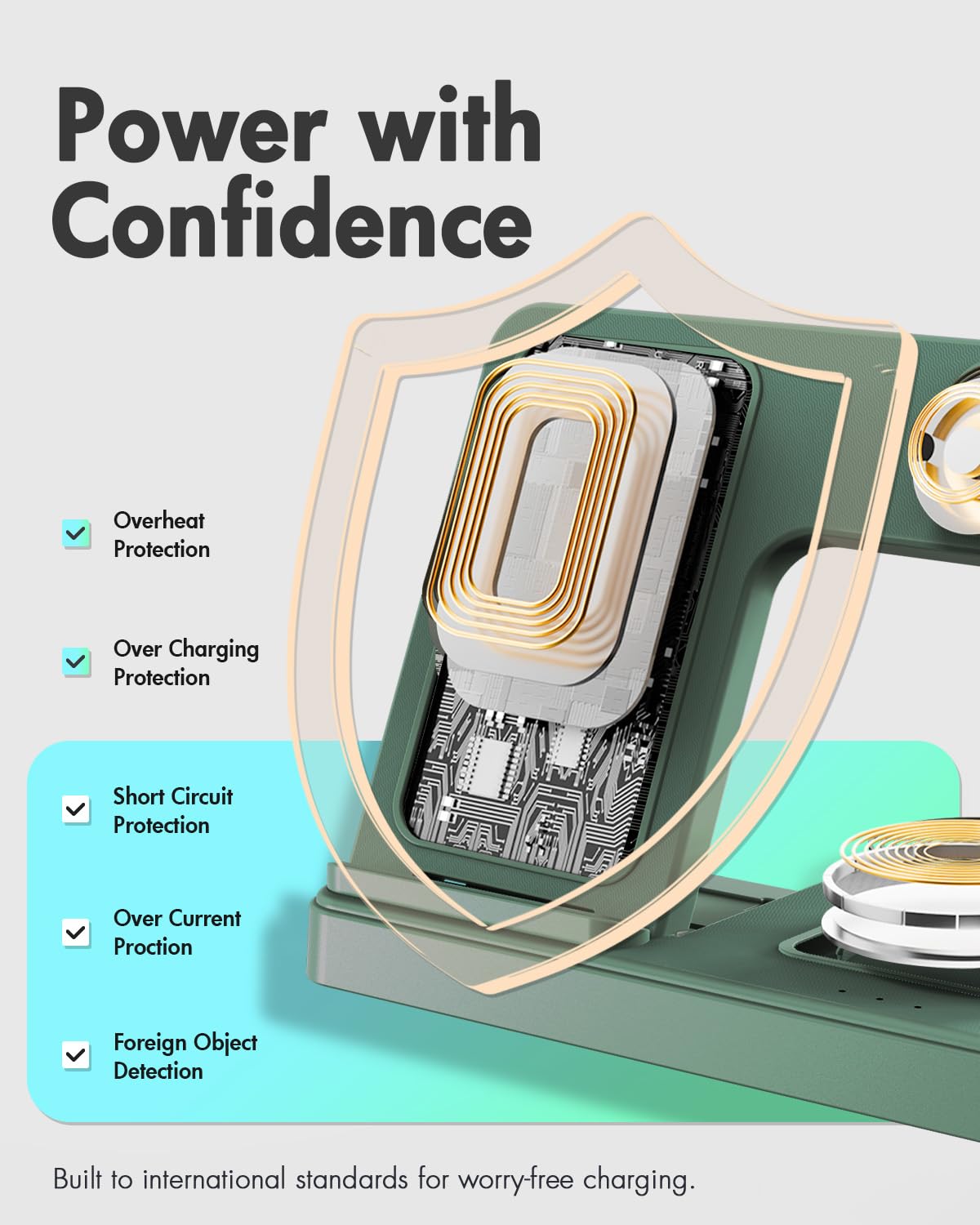 Wireless Charger iPhone Charging Station: 3 in 1 Charger Stand Multiple Devices for Apple - iPhone 17 16e 16 15 14 Pro Max 13 12 11 - Watch 11 10 9 8 7 6 5 4 3 2 SE and Ultra Series - Airpods 4 3 Pro