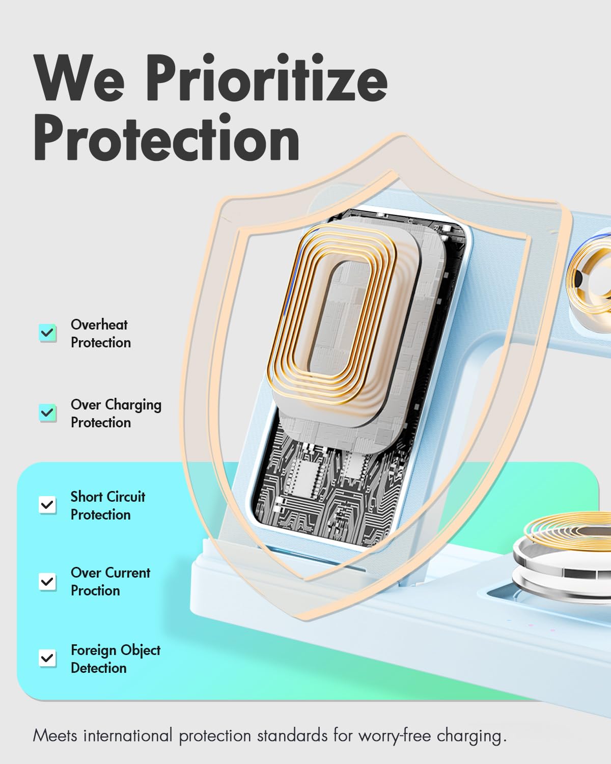 Wireless Charger iPhone Charging Station: 3 in 1 Charger Stand Multiple Devices for Apple - iPhone 17 16e 16 15 14 Pro Max 13 12 11 - Watch 11 10 9 8 7 6 5 4 3 2 SE and Ultra Series - Airpods 4 3 Pro