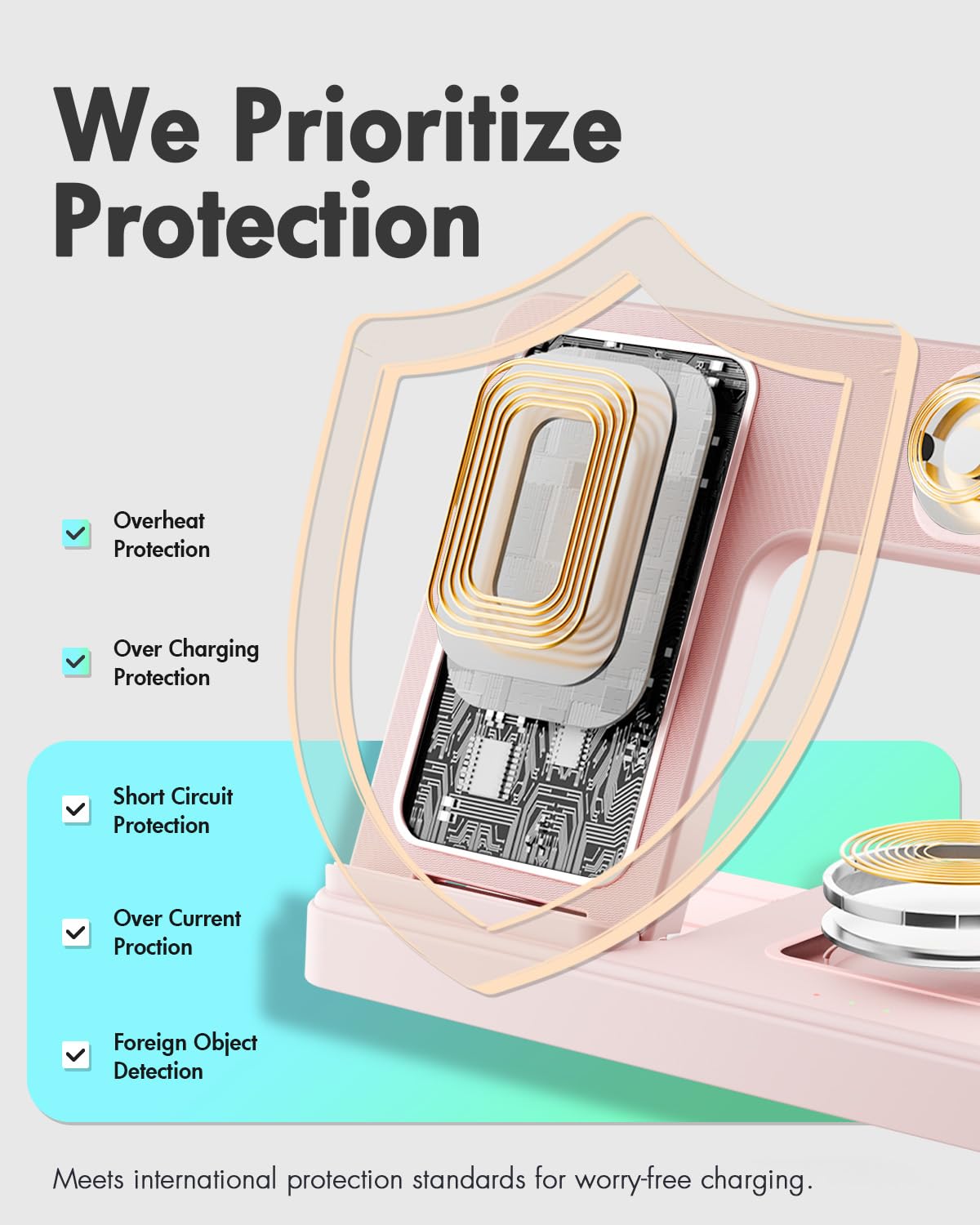 Wireless Charger iPhone Charging Station: 3 in 1 Charger Stand Multiple Devices for Apple - iPhone 17 16e 16 15 14 Pro Max 13 12 11 - Watch 11 10 9 8 7 6 5 4 3 2 SE and Ultra Series - Airpods 4 3 Pro