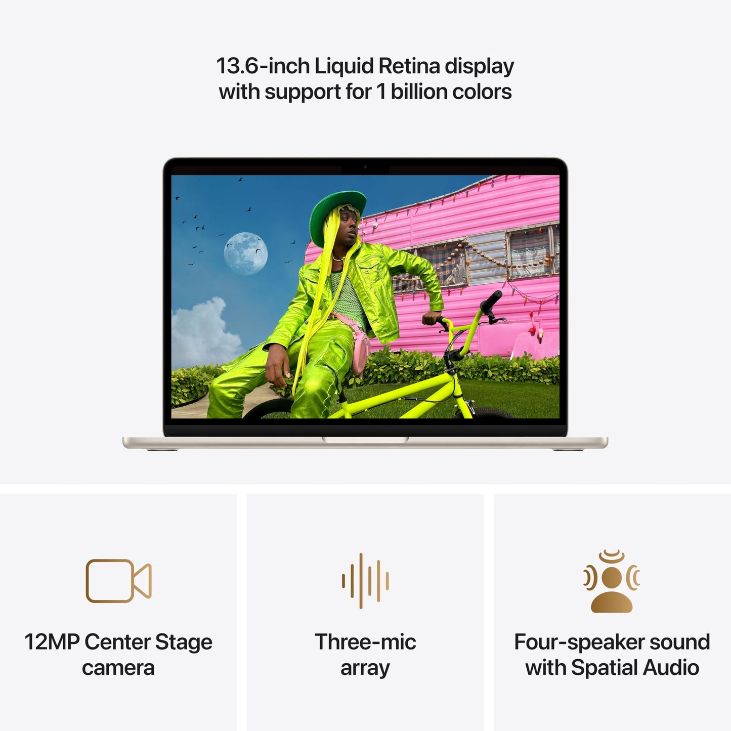 Apple 2026 MacBook Air 13-inch Laptop with M5 chip: Built for AI, 13.6-inch Liquid Retina Display, 16GB Unified Memory, 512GB SSD, 12MP Center Stage Camera, Touch ID, Wi-Fi 7; Starlight