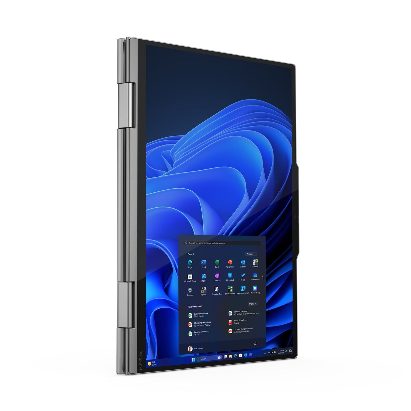 Lenovo ThinkPad X1 2-in-1 Gen 10 Aura Edition Copilot+ PC Intel Core Ultra 7 258V Hybride (2-en-1) 35,6 cm (14") Écran tactile WUXGA 32 Go LPDDR5x-SDRAM 1 To SSD Wi-Fi 7 (802.11be) Windows 11 Pro Belge Gris