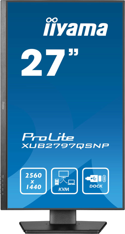 iiyama ProLite XUB2797QSNP-B1 écran plat de PC 68,6 cm (27") 2560 x 1440 pixels Quad HD LED Noir