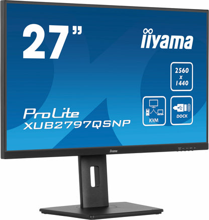 iiyama ProLite XUB2797QSNP-B1 écran plat de PC 68,6 cm (27") 2560 x 1440 pixels Quad HD LED Noir