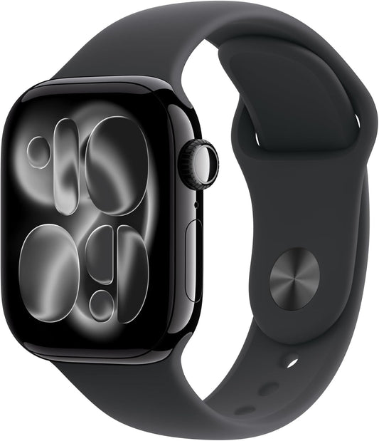 Apple Watch Series 11 46mm GPS Jet Black w/ M/L Black Sport Band MEUX4LW/A